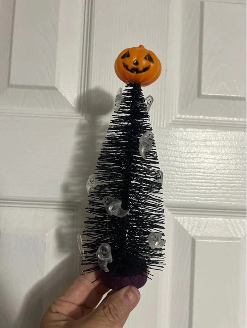 Halloween Bottle Brush Tree Pumpkin Topper